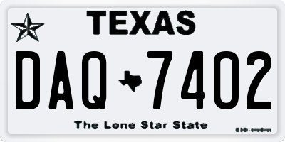 TX license plate DAQ7402