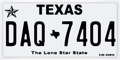 TX license plate DAQ7404