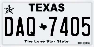 TX license plate DAQ7405