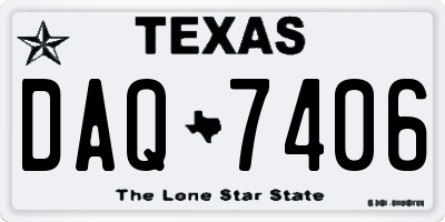TX license plate DAQ7406