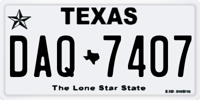 TX license plate DAQ7407
