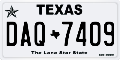 TX license plate DAQ7409