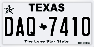 TX license plate DAQ7410