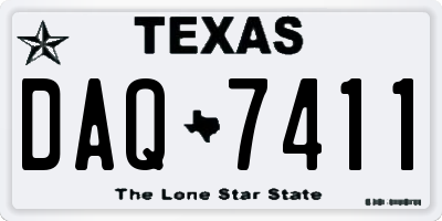 TX license plate DAQ7411