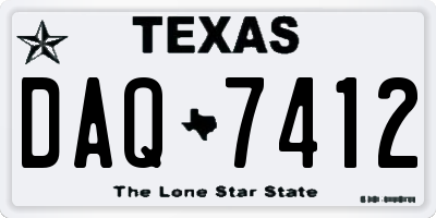 TX license plate DAQ7412