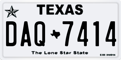 TX license plate DAQ7414