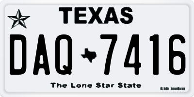 TX license plate DAQ7416