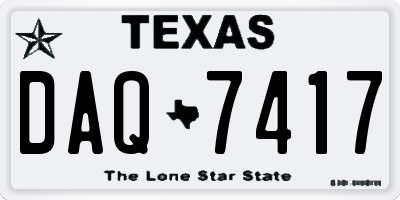 TX license plate DAQ7417