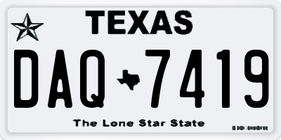 TX license plate DAQ7419