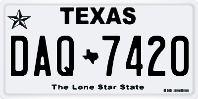 TX license plate DAQ7420