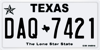 TX license plate DAQ7421