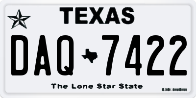 TX license plate DAQ7422