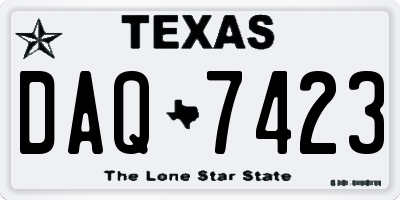 TX license plate DAQ7423