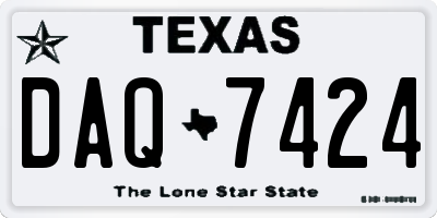 TX license plate DAQ7424