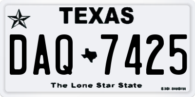 TX license plate DAQ7425