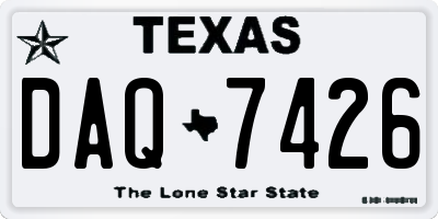 TX license plate DAQ7426