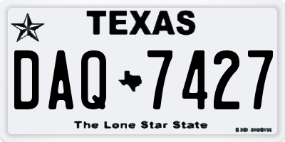 TX license plate DAQ7427