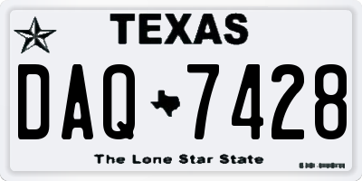 TX license plate DAQ7428