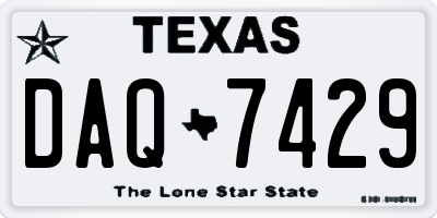 TX license plate DAQ7429