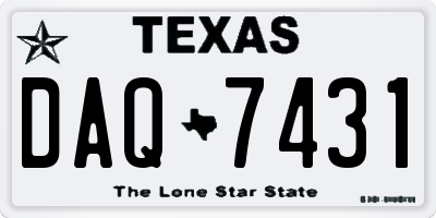 TX license plate DAQ7431