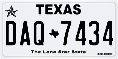 TX license plate DAQ7434