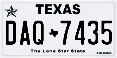 TX license plate DAQ7435