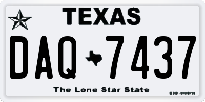 TX license plate DAQ7437