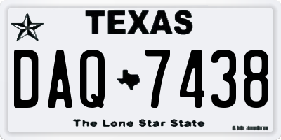 TX license plate DAQ7438