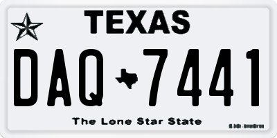 TX license plate DAQ7441