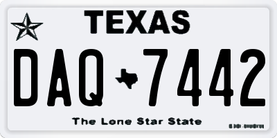 TX license plate DAQ7442