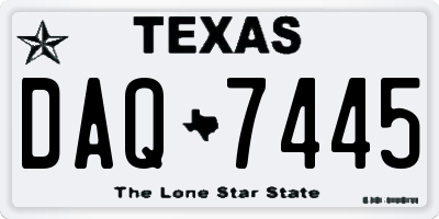 TX license plate DAQ7445