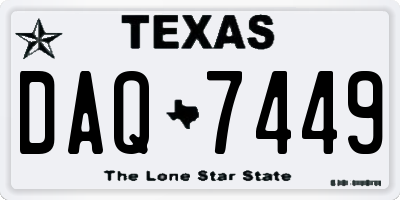 TX license plate DAQ7449