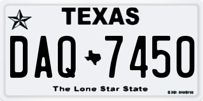 TX license plate DAQ7450