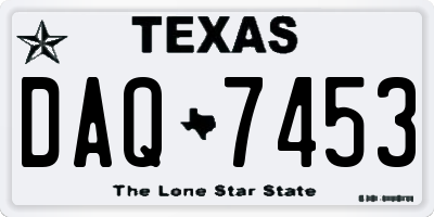 TX license plate DAQ7453