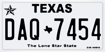 TX license plate DAQ7454