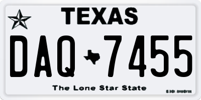 TX license plate DAQ7455