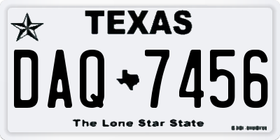 TX license plate DAQ7456