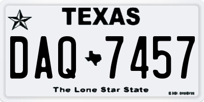 TX license plate DAQ7457