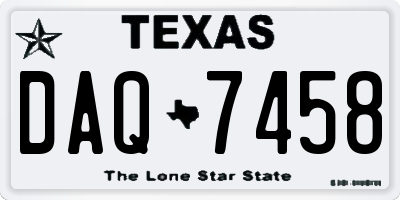 TX license plate DAQ7458