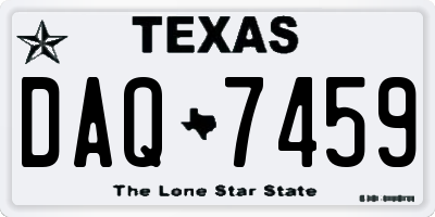 TX license plate DAQ7459