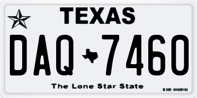 TX license plate DAQ7460