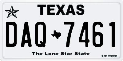 TX license plate DAQ7461