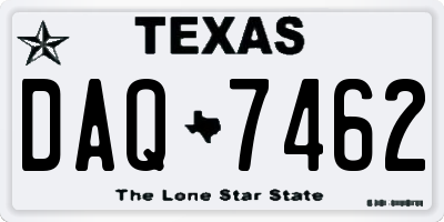TX license plate DAQ7462