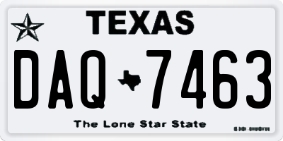 TX license plate DAQ7463