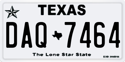 TX license plate DAQ7464