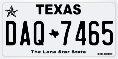 TX license plate DAQ7465