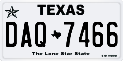 TX license plate DAQ7466