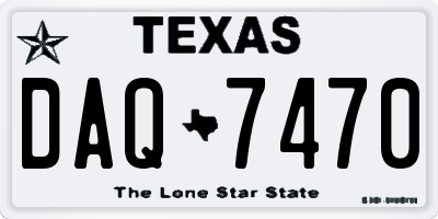 TX license plate DAQ7470