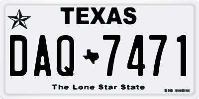 TX license plate DAQ7471