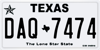 TX license plate DAQ7474